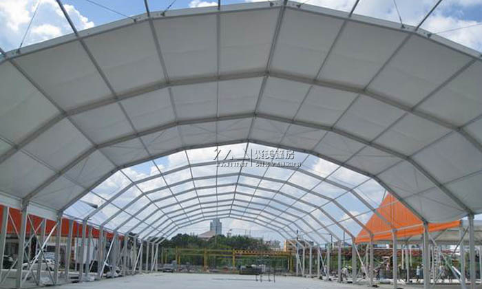 拱形工业仓库篷房-铝合金框架拱形仓储篷房