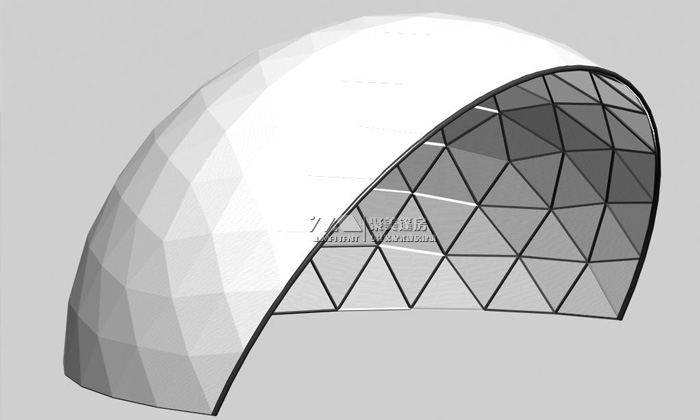 半开放式穹顶帐篷-半球形网壳篷房